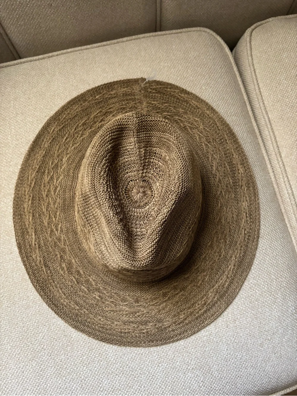 Free People Arrow Woven Packable Rancher Hat Taupe Brown Western Fedora Boho